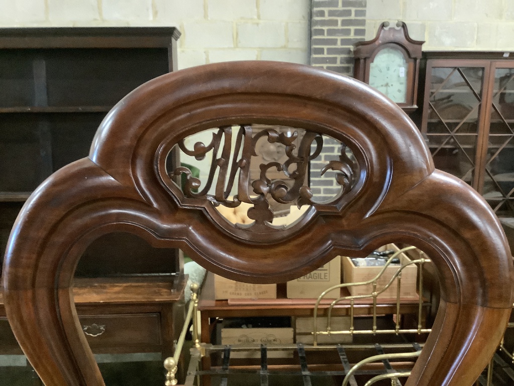 Six Victorian chairs with fretwork stating 'MS', believed to be for M. Strachan & Sons - coal merchants in Hull